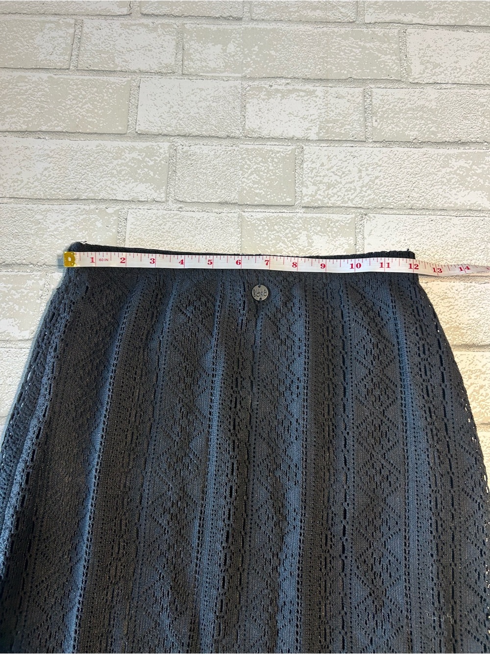 Billabong Black Lace Skirt with Side Slit Cottage core Festival size small - Picture 5 of 7